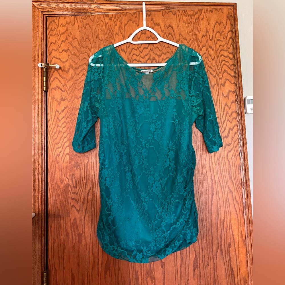 Teal lace shirt